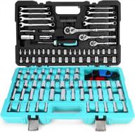 duratech 138-piece polished chrome mechanics tool set in hard case, with standard (sae) and metric sockets logo