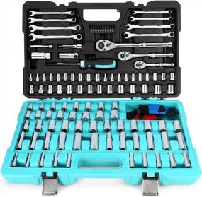 img 4 attached to DURATECH 138-Piece Polished Chrome Mechanics Tool Set In Hard Case, With Standard (SAE) And Metric Sockets