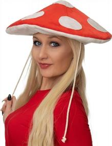 img 4 attached to Women'S Fedora Hat Red Cap Costume For ComfyCamper Mushroom Cosplay Roleplay Accessories Halloween
