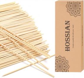 img 4 attached to Hossian Natural Rattan Reed Diffuser Sticks - Fragrance Diffusers With Glass Bottles And Refills - Replacement Wood Sticks For Aromatherapy (7.87" X 3Mm, Primary Color)