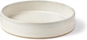 img 4 attached to Farmhouse Stoneware Serving Dish: Small Monterey Citrine Serving Bowl Platter