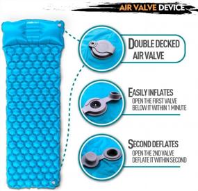 img 1 attached to Compact And Portable Inflatable Camping Mattress With Built-In Pillow - ZOOOBELIVES Ultralight Sleeping Pad For Backpacking, Traveling, And Hiking