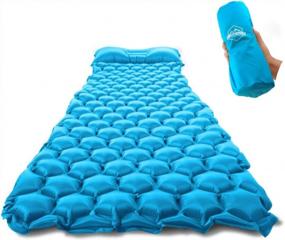 img 4 attached to Compact And Portable Inflatable Camping Mattress With Built-In Pillow - ZOOOBELIVES Ultralight Sleeping Pad For Backpacking, Traveling, And Hiking