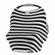 multi-functional mom boss cover: itzy ritzy 4-in-1 nursing, car seat, shopping cart, and infinity scarf in chic black & white stripe design logo