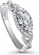 sterling silver 3-stone engagement ring with round cubic zirconia cz for women - size 4-10 logo
