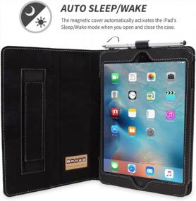 img 3 attached to Leather Case For IPad Mini 5 (2019) & 4 (2015): Snugg Flip Stand Cover - Black