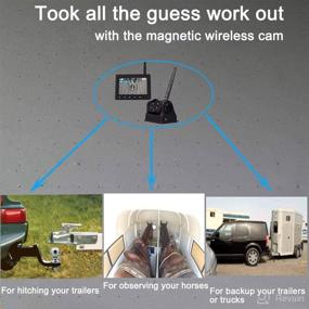 img 2 attached to 📷 Portable Wireless Hitch Camera with 7" IPS Monitor - Dual HD 720P Camera, Rechargeable Battery - Ideal for Horse Trailer, RV, 5th Wheels, Boats