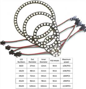 img 2 attached to Получите потрясающие светодиодные эффекты с 128 светодиодными кольцами RGB — полноцветными, встроенными драйверами, идеально подходящими для Arduino, Raspberry Pi, ESP8266 и Nodemcu-DC5V