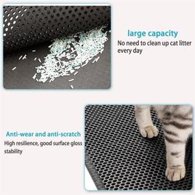 img 3 attached to 🐱 Honeycomb Double Layer Cat Litter Mat - Waterproof and Easy Clean, Urine Proof Kitty Litter Mat with Scatter Control