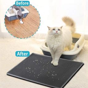 img 4 attached to 🐱 Honeycomb Double Layer Cat Litter Mat - Waterproof and Easy Clean, Urine Proof Kitty Litter Mat with Scatter Control