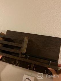 img 6 attached to Rustic Wooden Wall-Mounted Mail And Key Organizer - Decorative Mail Sorter With Key Hooks For Hallway, Entryway, Mudroom - Dark Brown Home Decor Accent Piece
