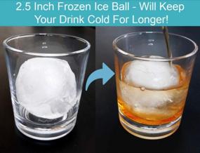 img 1 attached to SUMPRI 2.5 Inch Sphere Ice Molds & Big Ice Cube Trays 2 Pack - Novelty-Silicone Ice Ball Maker With Lid For Whiskey Glasses, Large Round Spheres - Reusable, BPA Free And Blue