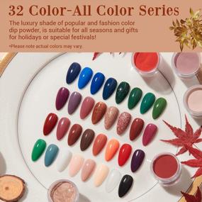 img 1 attached to AzureBeauty'S 42Pcs Dip Powder Nail Kit: Get Winter-Ready With 32 Gorgeous Colors And Tools For A Salon-Quality Manicure