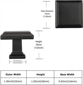 img 4 attached to HD9111BK Cabinet Knobs 10 Pack Black Drawer Pulls Solid Square Dresser Hardware