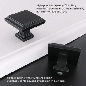 img 3 attached to HD9111BK Cabinet Knobs 10 Pack Black Drawer Pulls Solid Square Dresser Hardware