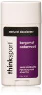 natural aluminum-free deodorant by thinksport - cruelty-free and paraben-free formula - refreshing bergamot cedarwood scent - 2.9 oz. logo