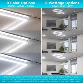 img 3 attached to LUXRITE 4-Pack 2X2 Edge-Lit Frame LED Panel Lights, 3 Color Options 3000K-5000K, 2500/3750/5000 Lumens, 20W/30W/40W Switch, Grid Drop Ceiling Lights, 0-10V Dimmable, Damp Rated, 120-277V, ETL Listed