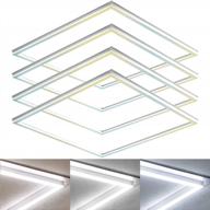 luxrite 4-pack 2x2 edge-lit frame led panel lights, 3 варианта цвета 3000k-5000k, 2500/3750/5000 люмен, переключатель 20w/30w/40w, подвесные потолочные светильники с сеткой, 0-10v dimmable, влагостойкий, 120-277v , перечисленные etl логотип