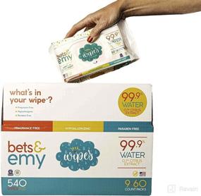 img 3 attached to 👶 Premium BETS & EMY American-Mom Baby Wipes: 99.9% Water, 540 Count (9 Packs of 60 Count)