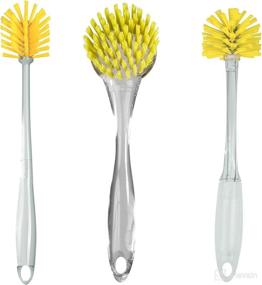 img 1 attached to 🧼 Efficient Cleaning with Casabella Yellow Brushes - Round Dish, Bottle, and Slim Sports Bottle - Set of 3