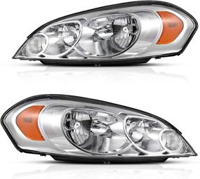 img 4 attached to 🚘 DWVO Headlights Assembly for 2006-2013 Chevrolet Impala & Monte Carlo - Replacement Headlamp Driving Light - Chrome Housing