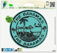 🌴 the bahamas travel stamp vinyl car bumper window sticker: showcase your adventurous side! логотип