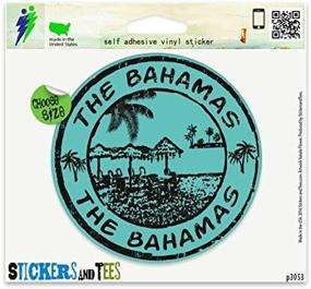 img 4 attached to 🌴 The Bahamas Travel Stamp Vinyl Car Bumper Window Sticker: Showcase Your Adventurous Side!