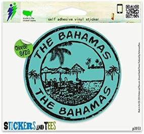 img 1 attached to 🌴 The Bahamas Travel Stamp Vinyl Car Bumper Window Sticker: Showcase Your Adventurous Side!