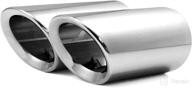 enhance your audi and vw with dsycar stainless steel exhaust tips - compatible with q5, a4, a4l, a3, cc, passat, and tiguan (silver) logo