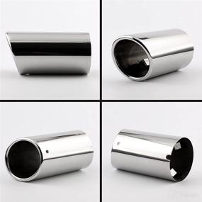 img 2 attached to Enhance Your Audi and VW with Dsycar Stainless Steel Exhaust Tips - Compatible with Q5, A4, A4L, A3, CC, Passat, and Tiguan (Silver)