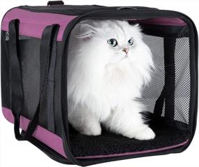 img 4 attached to Viva Magenta Soft Pet Carrier: Perfect Solution For Large And Medium Cats And Small Dogs
