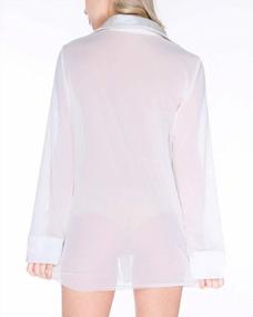 img 1 attached to Sensual And Chic: ETAOLINE Women'S Sheer Sleepshirt Pajamas With Long Sleeve Mesh Blouse