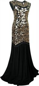 img 3 attached to Maxi Mermaid Hem Gatsby Dress With Sequins, Perfect For Evening Proms, Complete With Accessories Set - 1920S Inspired