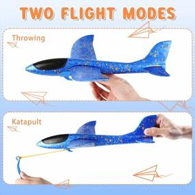 img 1 attached to 2-Pack Large Foam Airplane Gliders, 17.3" Throwing Styrofoam Planes With 2 Flight Modes, Ideal Gifts For Boys And Girls Aged 3-12 Years - VCOSTORE