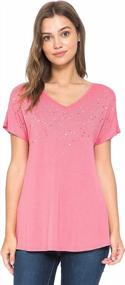 img 4 attached to Stylish Short Sleeve Swing Top With Stud Detailing For Women Of All Sizes