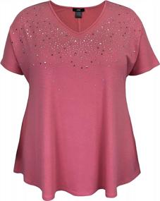img 2 attached to Stylish Short Sleeve Swing Top With Stud Detailing For Women Of All Sizes