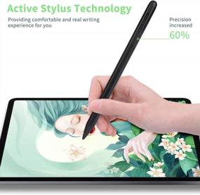 img 1 attached to ✏️ Highly Precise Electronic Stylus for iPad 5th Generation 9.7'' 2017 - Rechargeable Active Capacitive Pencil for Apple iPad 5th Gen - Perfect iPad Drawing Pen - Compatible with 9.7-inch Stylus Pens - Type-C Rechargeable - Black