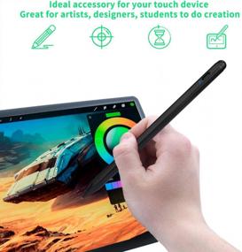 img 3 attached to ✏️ Highly Precise Electronic Stylus for iPad 5th Generation 9.7'' 2017 - Rechargeable Active Capacitive Pencil for Apple iPad 5th Gen - Perfect iPad Drawing Pen - Compatible with 9.7-inch Stylus Pens - Type-C Rechargeable - Black
