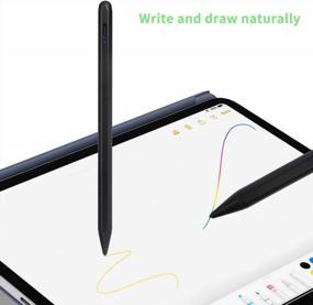 img 2 attached to ✏️ Highly Precise Electronic Stylus for iPad 5th Generation 9.7'' 2017 - Rechargeable Active Capacitive Pencil for Apple iPad 5th Gen - Perfect iPad Drawing Pen - Compatible with 9.7-inch Stylus Pens - Type-C Rechargeable - Black