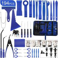 🔧 avolare trim removal tool kit - 194pcs set for car trim door panel audio dash window, fastener remover pry tool kit, auto clip pliers, car upholstery removal tool with storage bag - blue logo