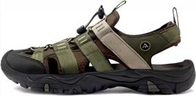 img 1 attached to Men'S Outdoor Hiking Sandals Closed Toe Athletic Sport Lightweight Trail Walking Summer Water Shoes