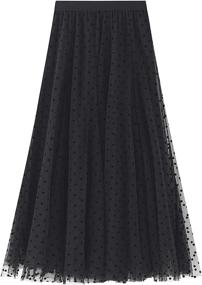 img 4 attached to Floral Tulle Layered Skirts: Vibrant Women's Clothing with Elastic Waistband