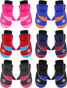 img 4 attached to Stay Warm and Stylish: Shop Colorful Winter Mittens - Unisex Children's Accessories for Cold Weather