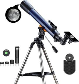 img 4 attached to 🔭 ESSLNB Telescope for Adults 700X70mm: Perfect for Kids, Beginners; Includes K4/10/20 Eyepieces, Stainless Steel Tripod, Phone Mount, and Red Dot Finderscope