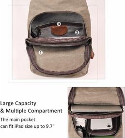img 1 attached to Unisex Canvas Sling Backpack Crossbody Shoulder Bag For Casual Rucksack Use