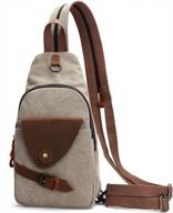 unisex canvas sling backpack crossbody shoulder bag for casual rucksack use логотип