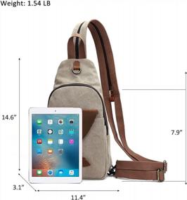 img 3 attached to Unisex Canvas Sling Backpack Crossbody Shoulder Bag For Casual Rucksack Use