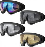 winter sports goggles for adults and kids - 4 pack dapaser ski goggles with snow-resistant features логотип