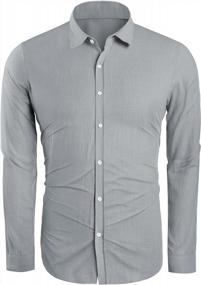 img 2 attached to Lightweight Long Sleeve Linen And Cotton Button Up Shirts For Men - Perfect For Casual Beach And Summer Wear