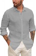 lightweight long sleeve linen and cotton button up shirts for men - perfect for casual beach and summer wear логотип